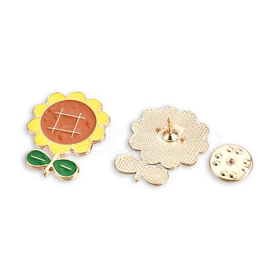 Sunflower Shape Enamel Pin JEWB-N007-203-1