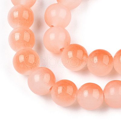 Baking Painted Imitation Jade Glass Round Bead Strands DGLA-N003-8mm-08-1