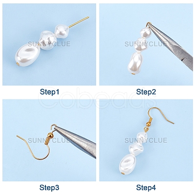 SUNNYCLUE DIY Imitation Pearl Dangle Earring Making Kits DIY-SC0016-53-1