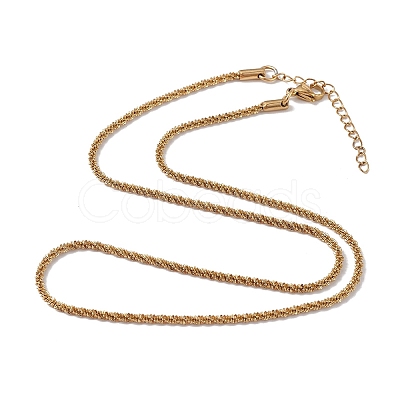 Ion Plating(IP) 304 Stainless Steel Bone Rope Chain Necklace for Women NJEW-I121-01B-G-1