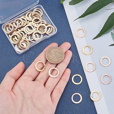 Unicraftale 60Pcs 2 Colors PVD Vacuum Plating 304 Stainless Steel Linking Rings STAS-UN0018-37-1