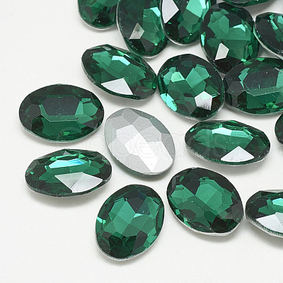 Pointed Back Glass Rhinestone Cabochons RGLA-T080-10x14mm-15-1