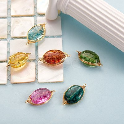 6Pcs 6 Colors K9 Glass Imitation Crystal Links Connectors G-SZ0001-15-1