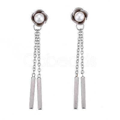 304 Stainless Steel Chain Tassel Earrings EJEW-I248-39-1