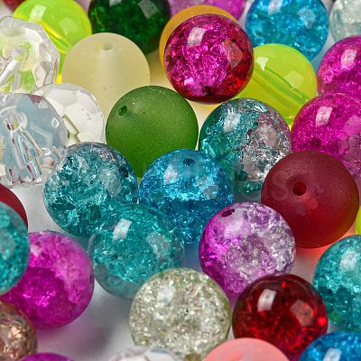 Opaque Spray Painted Glass Beads DGLA-MSMC002-12mm-1