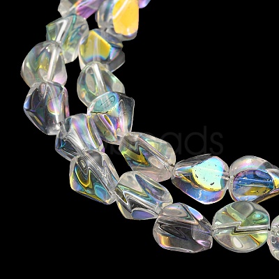 AB Color Plated Electroplate Transparent Glass Beads Strands EGLA-G037-04A-AB01-1