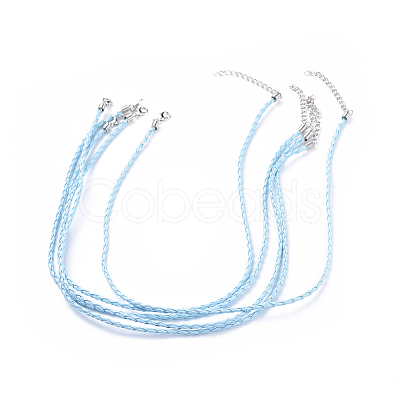 Trendy Braided Imitation Leather Necklace Making NJEW-S105-010-1