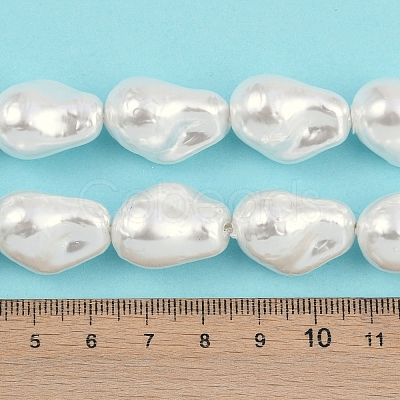 Electroplated Shell Pearl Beads Strands BSHE-M035-01A-05-1