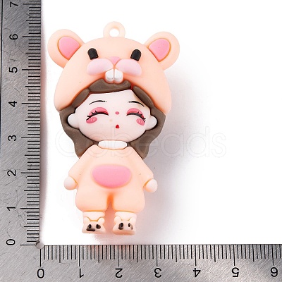 The 12 Chinese Zodiac Girl Doll PVC Plastic Pendants KY-S172-16A-1