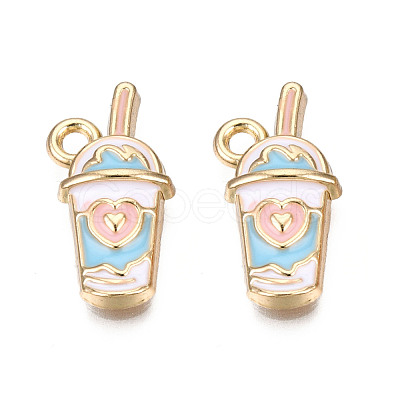 Eco-Friendly Zinc Alloy Milkshake Pendants ENAM-R051-16-02G-NR-1