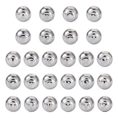 52Pcs 26 Style Electroplate Glass Alphabet Beads FIND-TA0001-99B-1