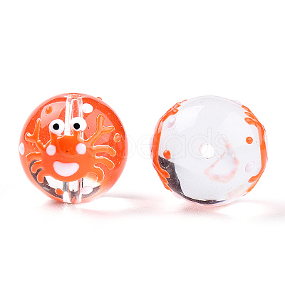 Transparent Handmade Lampwork Beads LAMP-T011-32A-1