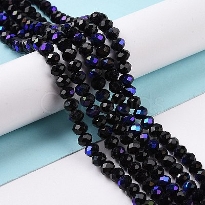 Electroplate Opaque Solid Color Glass Beads Strands EGLA-A034-P3mm-L01-1