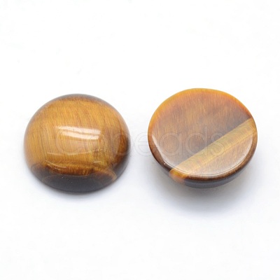 Natural Tiger Eye Cabochons X-G-P393-R12-12mm-1