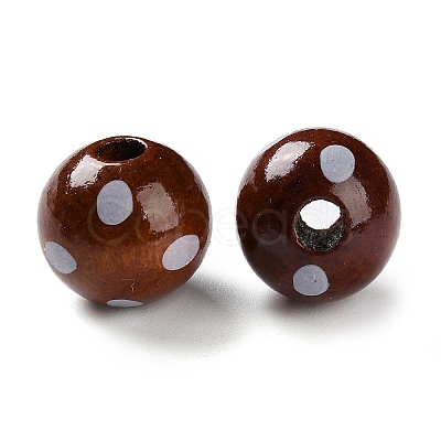 Printed Wood Beads WOOD-Z002-17-1