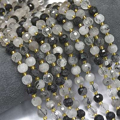 Natural Black Rutilated Quartz Strands G-K389-E04-01-1