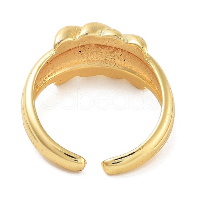 Rack Plating Brass Open Cuff Rings RJEW-Z059-29G-1