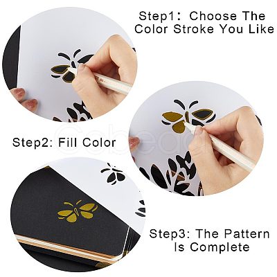 Gorgecraft 10Pcs 10 Styles PP Plastic Hollow Out Drawing Painting Stencils Templates DIY-GF0007-35-1