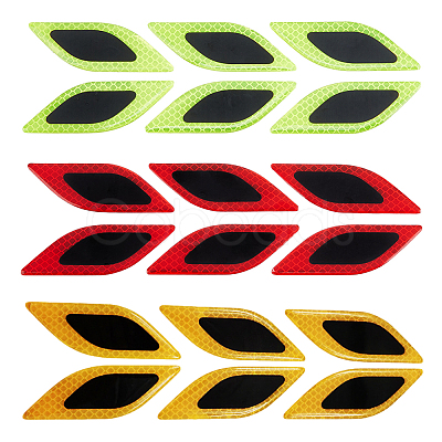 SUPERFINDINGS 3 Sets 3 Colors Leaf Shape Resin Car Door Protector Anti-collision Strip Sticker STIC-FH0001-15A-1