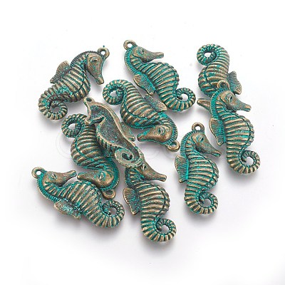 Sea Horse Alloy Pendants PALLOY-O068-13-NF-1