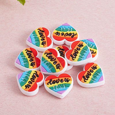 10Pcs Multi-color Love Silicone Beads JX655A-1