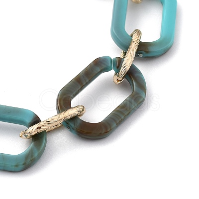 Acrylic & Aluminum Cable Chain Bracelets BJEW-JB05425-01-1