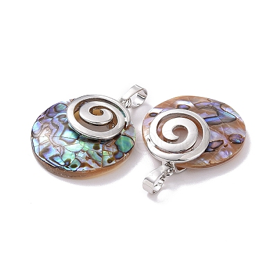 Natural Paua Shell Pendants KK-F751-C03-01-1