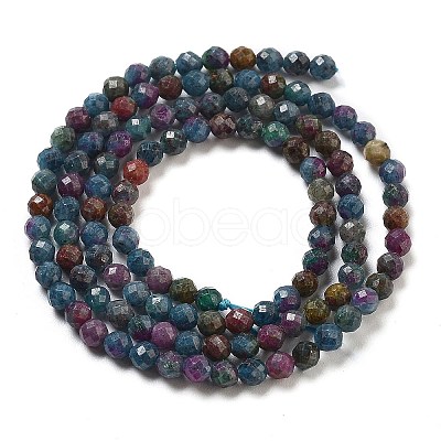 Natural Red Corundum/Ruby and Sapphire Beads Strands G-G161-A19-05-1