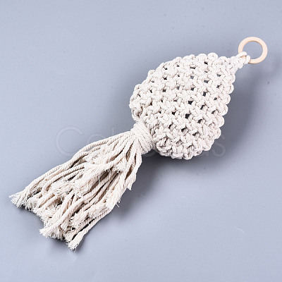 Polycotton(Polyester Cotton) Tassel Big Pendants Decorations FIND-T035-13N-1