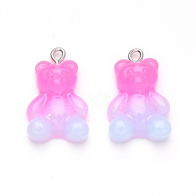 Gradient Color Opaque Resin Pendants RESI-R433-01-1