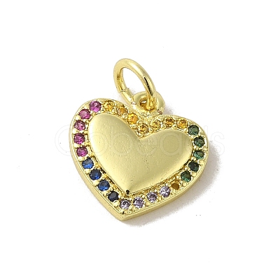 Real 18K Gold Plated Brass Pave Cubic Zirconia Pendants KK-M283-08G-02-1