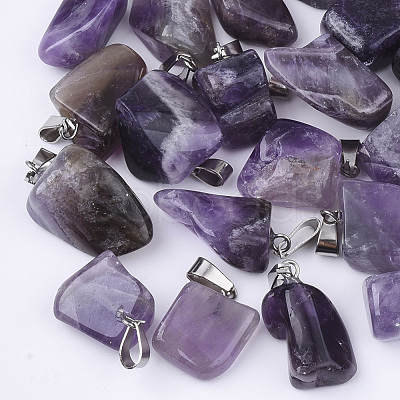 Natural Amethyst Pendants G-Q996-03-1