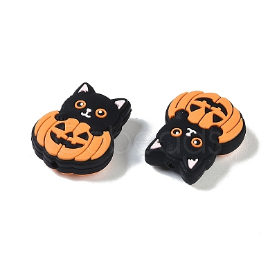 Halloween Theme Silicone Focal Beads SIL-M005-04C-1