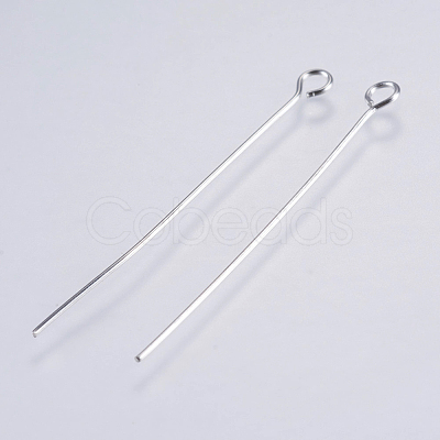 Non-Tarnish 304 Stainless Steel Eye Pins X-STAS-F146-03P-40mm-1