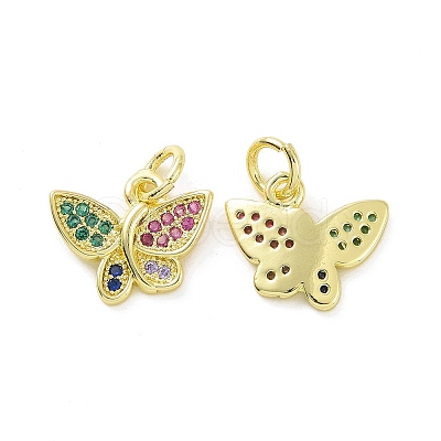 Brass Micro Pave Colorful Cubic Zirconia Charms KK-E068-VF097-1