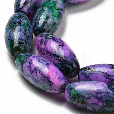 Baking Painted Glass Beads Strands DGLA-S115-22x10-S17-1