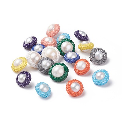 Polymer Clay Rhinestone Beads RB-S055-40-1