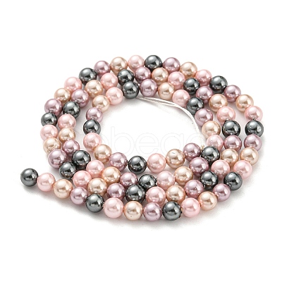 Electroplated Shell Pearl Beads Strands SHEL-F008-03A-12-1