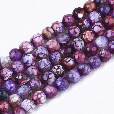 Natural Crackle Agate Beads Strands G-T119-01A-05-1