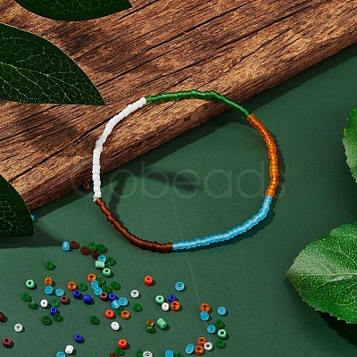 8000Pcs 10 Style 12/0 Frosted & Opaque Glass Seed Beads SEED-YW0001-46-1