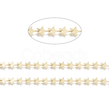 Brass Handmade Beaded Chains CHC-I031-24G-1