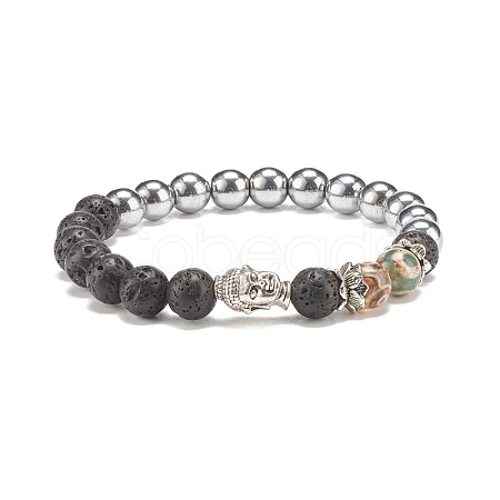 Mala Beads Bracelet BJEW-JB07890-02-1