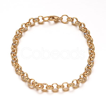 304 Stainless Steel Cable Chain Bracelets BJEW-I202-02A-1