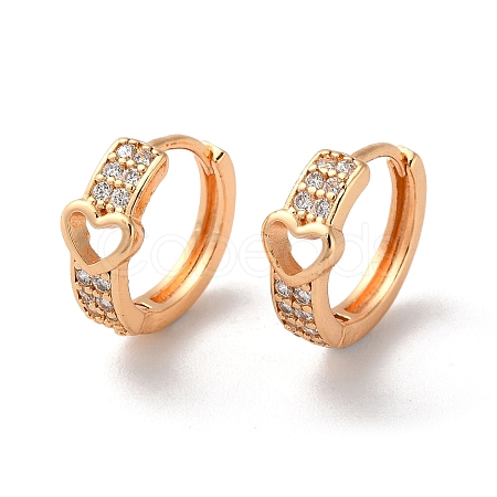 Brass Hoop Earrings with Rhinestone EJEW-K256-54KCG-1