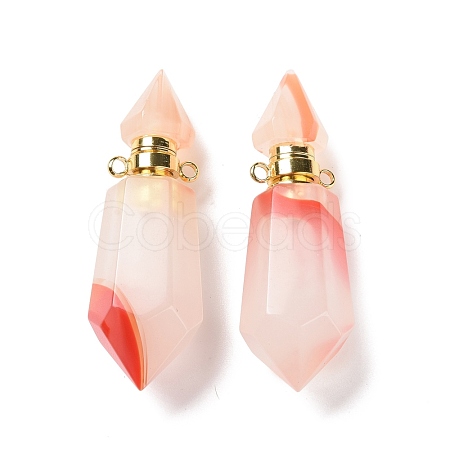 Faceted Glass Perfume Bottle Pendants GLAA-G080-01A-G-1