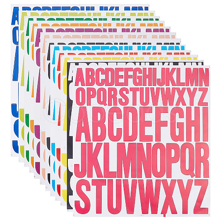 CRASPIRE 12 Sheets 12 Colors PVC Alphabet Decorative Stickers DIY-CP0008-60-1