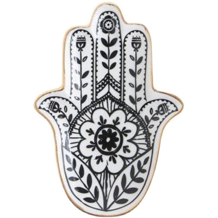 Porcelain Hamsa Hand  Jewelry Tray PW-WG44C07-01-1