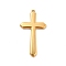 Ion Plating(IP) 304 Stainless Steel Pendants, Cross Charms, Religion, Real 18K Gold Plated, 44x24x2.5mm, Hole: 1.2mm