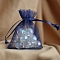 Organza Gift Drawstring Bags, Jewelry Pouches, Wedding Party Christmas Favor Gift Bags, Rectangle, Dark Blue, 18x13cm