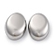 Non-Tarnish 304 Stainless Steel Stud Earrings, Oval, Stainless Steel Color, 31x24mm